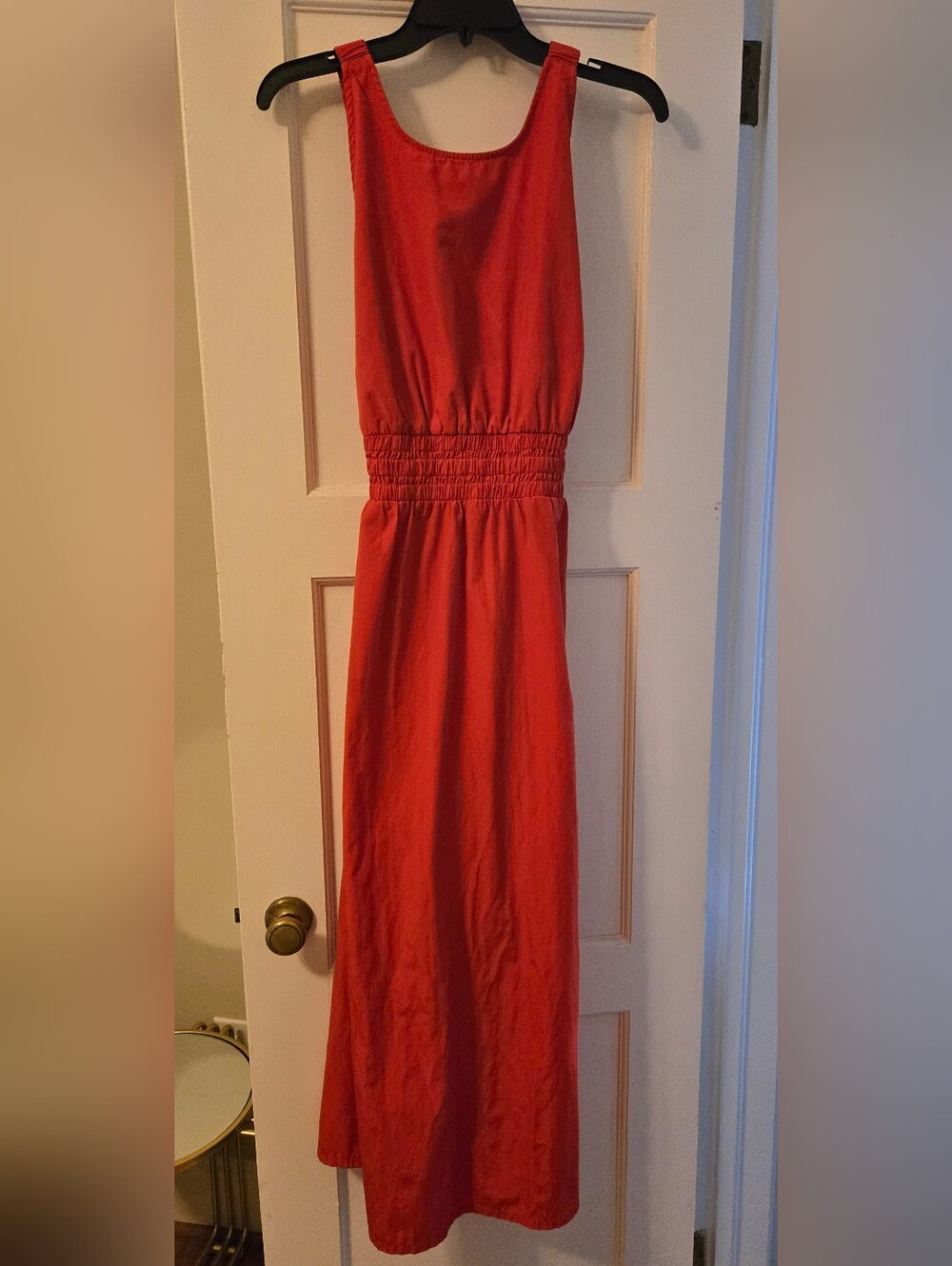 a new day Sleeveless Smocked Waist Maxi Dress — Coral Red
